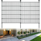 10 Panels Garden Fence Dog Fence Outdoor for Yard,32in H x 23.6ft L Rustproof Metal Fencing with Ground Stakes|No Dig Temporary Animal Proof Containment for Pets/Rabbits|Durable Patio Security Panels