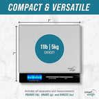 Smart Weigh Professional USPS Postal Scale with Tempered Glass Platform, Multiple Weighing Modes and Tare Function, Silver Shipping Scale, Platform Scale, 11 pounds/ 5 Kilograms