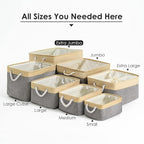 TheWarmHome Storage Bins Baskets for Organizing - Extra Jumbo 3 Pack 20.5Lx15.7Wx13.8H Sturdy Fabric Storage Basket for Shelves, Decorative Foldable Closet Nursery Toy (Gold&Grey)