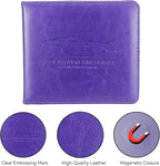 Car Registration and Insurance Holder, Premium Pu Leather Vehicle Glove Box Organizer - for Driver License, Cards & Essential Documents (S-Purple)