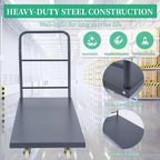 Heavy Duty Flatbed Cart 48"x30" Platform Truck, 2000 lbs Capacity Steel Hand Truck with 4 Swivel Wheels, Industrial Utility Push Cart for Warehouse, Garage, and Moving Supplies