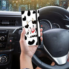 Car Registration and Insurance Holder,Leather Vehicle Glove Box Organizer Wallet for Document,Perfect for any Car,Truck,Motorcycle,Driver License,Trailer or Boat,Men & Women,Black White Milk Cow