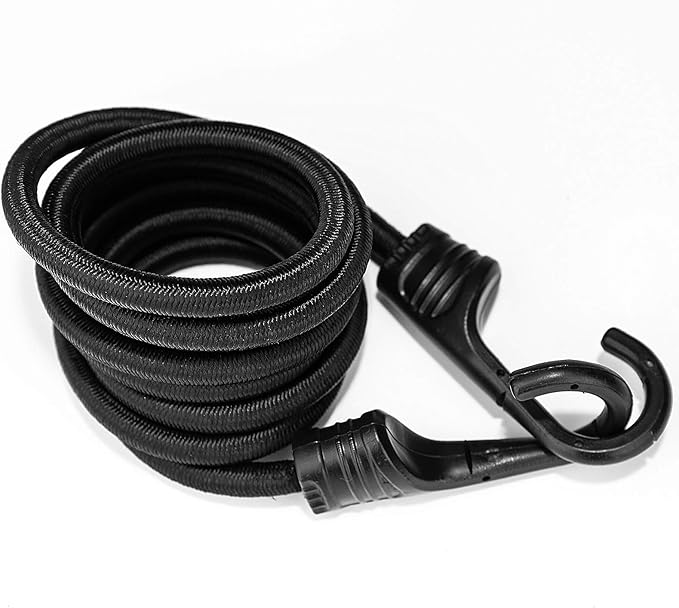 ZHOUBIN 72 Inch Black Bungee Cords with Hooks Heavy Duty, 1 Pcs