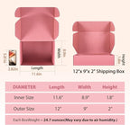 12x9x2 inches Shipping Boxes Set of 25, Small Corrugated Cardboard Box, Literature Mailer, Gift Boxes (Pink, 12x9x2)