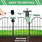 Garden Fence, 22 in(H) x 21 ft(L) Arched Rustproof Metal No Dig Fence Garden Fence Border, Ground Stake Animal Barrier Fence for Rabbit Dog, Outdoor Landscape Decor for Yard & Patio,19 Pack