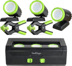 3-Pack Rechargeable LED Work Lights with Portable Case, 360-Degree Adjustable Spotlights with Magnetic Base, Clamp Lights for BBQ, Workshop, Construction Site, Car Repairing and Home Using