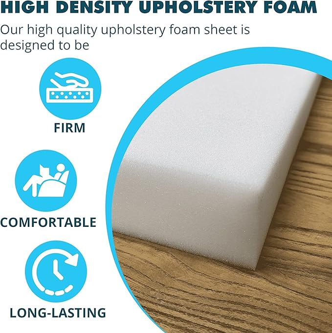 Foamma 0.5" x 30" x 72" High Density Upholstery Foam Cushion (Seat Replacement, Upholstery Sheet, Foam Padding) Made in USA, 8 Pack