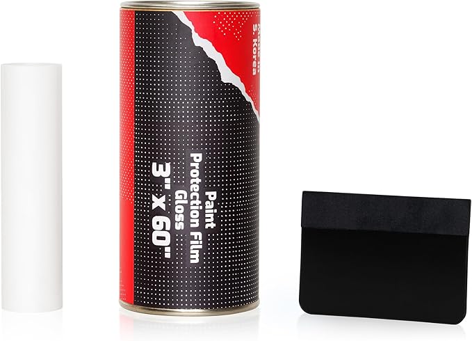 [ARMOR UP] 3"x60" Clear Gloss Paint Protection Film- 6-mil TPU Automotive Protector Wrap - Non-Yellowing, UV Protection, Self-Healing, Hydrophobic Top Coat - Car Accessories -