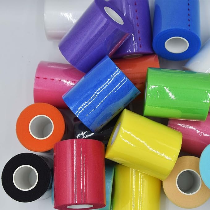 22 Packs Pre Wrap Tape, 11 Colors 2.76 Inch x 11Yards Prewrap Athletic Tape for Soccer, Foam Tape, Underwrap Bandage for Wrists, Prewrap Headbands for Hair (Rich Color)