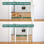 Babelio Baby Gate for Stairs, Kitchen & Doorways, 26-43" W 28" H No Bottom Bar| Easy Installation| One-Handed Operation| Auto-Close| Hardware Mount (Drill Needed) Safety Dog/Pet Gate Indoor (White)