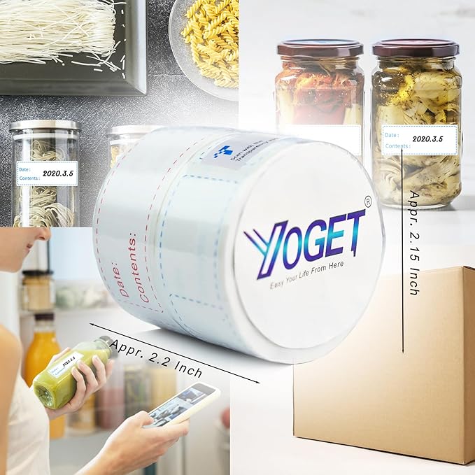 300pcs Removable Freezer Labels, Yoget 1 x 3 Inch Food Storage Stickers, Refrigerator Freezer Paper Label Easy Clean Leaves No Residue, 2 Color Food Labels Roll