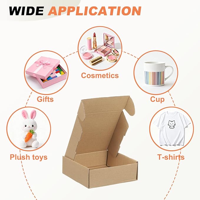 PATIKIL 6 x 6 x 2 Inch Shipping Boxes, 32 Pack Hard Corrugated Cardboard Box Cute Carton Boxes Literature Mailer for Mailing Packaging Small Business Gift Storage, Brown