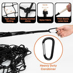 Truck Bed Cargo Net - 4' x 6' Stretches to 8' x 12', Heavy Duty Pickup Truck Bed Cargo Netting, Latex Bungee Net Mesh with Storage Bag, 12 Metal Carabiners, 12 ABS Hooks for SUV, Trailer, Roof Rack