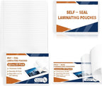 25 Pack 10 Mil 2.9"x4.1" Self Sealing Laminating Pouches Plastic Laminating Sheets Business Card Size Clear Lamination Paper for Office School Home Supplies（Waterproof & No Laminator Need)