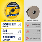 haisstronica 3:1 Heat Shrink Tubing, Shrink Ratio Adhesive Lined Marine Grade Heat Shrink Tube for Home, Automotive and Industrial (Yellow) 65FT 1inch