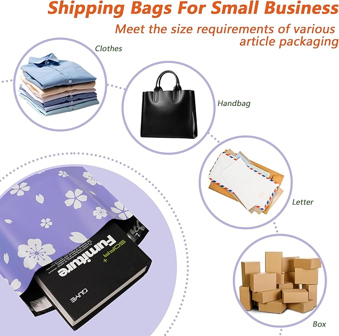 Poly Mailers 10x13 Inch 25 Pcs - Cherry printed Shipping Bags, 2.4mil Thickness, Waterproof and Tear Resistant Mailing Envelopes, Self-Sealing Packaging Bags for Small Business