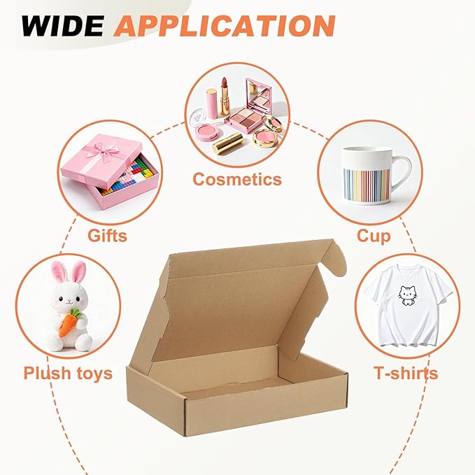 PATIKIL 10 x 7 x 2 Inch Shipping Boxes, 30 Pack Extra Hard Corrugated Cardboard Box Cute Carton Boxes Literature Mailer for Mailing Packaging Small Business Gift Storage,Brown