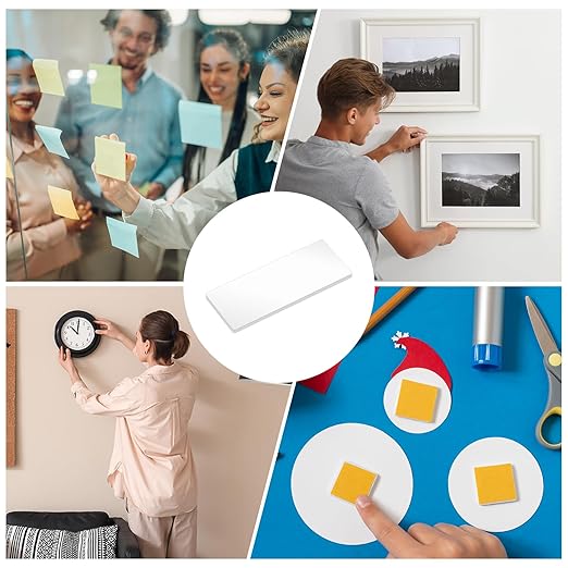 uxcell 100Pcs Double Sided Adhesive Pads, 1.97" x 0.79" Clear Removable Heavy Duty Mounting Tape Picture Hanging Sticky Adhesive Pad for Wall, Poster Picture, DIY Craft
