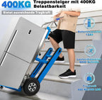 Electric Stair Climbing Dolly, 1250W Electric Hand Truck with Telescopic Handle, 3 Mode Folding Stair Climber 900lbs Max Load Capacity for Effortless Moving of Furniture (Blue - Track & Wheel)
