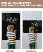 Mifuro Magnetic Glass Whiteboard，36"x24" Wall Mounted Frameless Dry Erase Board for Office, Home & School Black