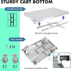 4-in-1 Platform Truck Cart with Cage, Multi-Purpose Heavy Duty Steel Flatbed Cart with 2200lbs Capacity Platform Hand Truck 6" Wheels Push Cart Dolly for Groceries, Garage, Warehouse (41“L x 24" W)