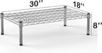 18''W x 30''L x 8''H Chrome Plated Wire Dunnage Rack | Off The Floor Storage