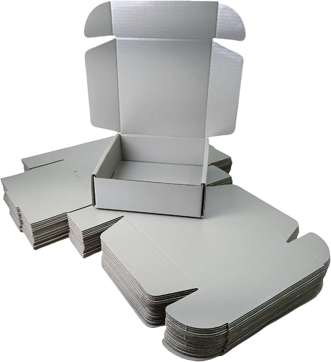 15 Pcs 6 x 6 x 2 inches Corrugated Cardboard Gift Boxes Recyclable Shipping Boxes for Mailing & Holidays, Wedding, Birthday, Gifts Packaging (Silver 6 x 6 x 2")