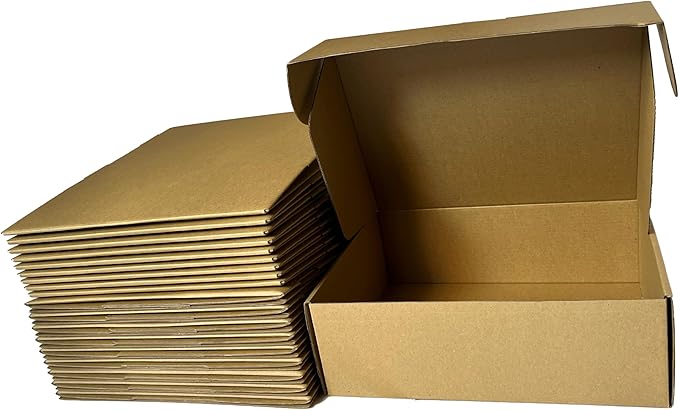 Shipping Boxes Corrugated Cardboard Mailer Boxes Literature Mailer for Packaging Small Business Craft Gifts Giving Products (Brown, 12x9x4)