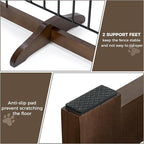 Wire Dog Gate Solid Wood Frame, Anti-Chewing, 4-Panel, 24" Height, 80" Width, Indoor Freestanding Pet Gate Foldable Wooden Dog Fences for Stairs, House, Doorway, Walnut Color