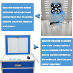 Industrial PC Enclosure Computer Security Cabinet Lockable Detachable Steel Cabinet with Wheels USB Cooling Fan, Adjustable Shelves for Control Equipment (65x60x109.5cm)