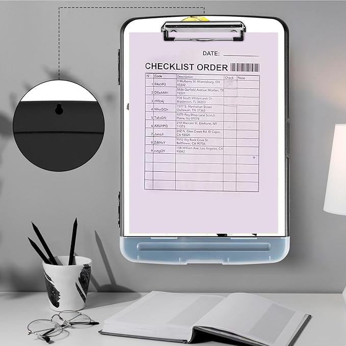 Heavy Duty Plastic Storage Clipboard with Low Profile Clip, Pen Holder, Teacher Must Haves, Office Supplies, Yellow Bird on Branch