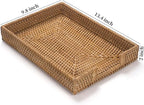Rattan Letter Tray, Wicker Desk Tray, Woven Desktop Basket Organizer for Papers, Documents, Magazines, Files