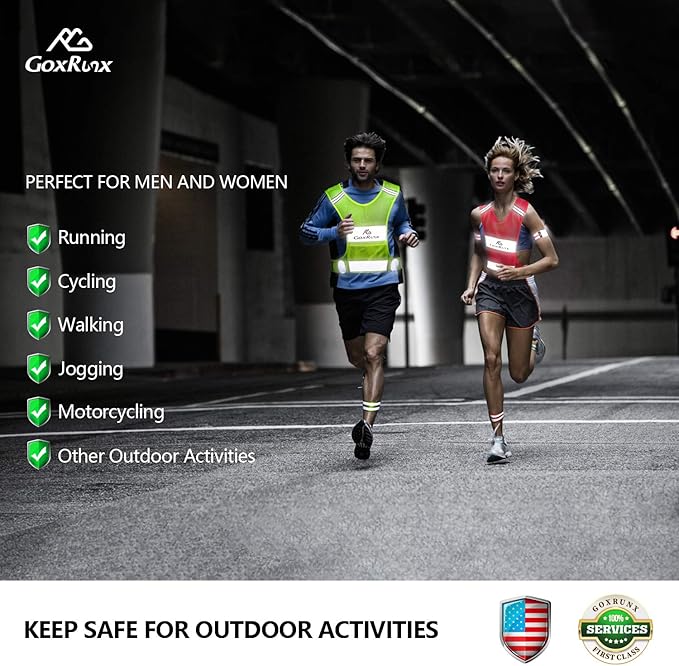 Reflective Vest Running Gear,Lightweight Reflective Safety Vests with Arm Bands