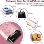 Poly Mailers 12x15.5 Inch 50 Pcs - Pink Bow printed Shipping Bags, 2.4mil Thickness, Waterproof and Tear Resistant Mailing Envelopes, Self-Sealing Packaging Bags for Small Business