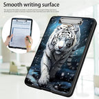Clipboard with Storage,Office Supplies Nursing Clipboards Folder with Pen Holder Plastic Foldable Clip Board with Storage for Nurse Teacher,White Tiger