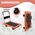 Platform Truck Heavy Duty Cart,1100Lbs Hand Truck Push Cart Dolly with 5'' 360 Degree Swivel Wheels for Loading and Storage 36x24Inch
