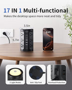 Surge Protector Power Strip Tower with 5 USB Ports and Night Light,10FT Extension Cord with 12 AC Multiple Outlets (Black, 10FT)