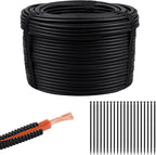 250FT Split Wire Loom Tubing, 1/4 Inch Wire Protector Tubing, Automotive Wire Flexible Conduit Cord Covers with 20 Cable Ties for Automotive Marine RV Agriculture Electrical Cable Protection