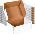 9x6x3 inch Small Shipping Boxes Set of 25, White Corrugated Cardboard Box Literature Mailer for Mailing Packing Moving and Storage