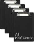 Small Clipboards 6" X 9" Mini Clipboards 4-Pack Portable Clipboards A5 Size Half Letter Clipboard Menu Pads Receipt Clips for School Office Restaurant Cafe Hotel (Black)