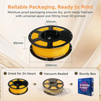 FLASHFORGE PLA Filament 1.75mm +/- 0.02mm, Matte Yellow 3D Printer Filament 1kg (2.2lbs) Spool, Excellent Printing Performance, Easy to Use for Most FDM 3D Printers