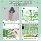 3 Pack Foil Fringe Backdrop - Light Green Shiny Tinsel Curtains for Party Decoration/Photo Booth Props - 3.3x8.2 FT Metallic Foil Backdrop for Birthday, Wedding, Graduation, Christmas