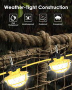 100FT LED Construction String Lights - 3 Prong, 130W 16000LM Plug in Linkable String Work Lights, 5000K Weatherproof Temporary Lighting for Construction Sites, Jobsites, Indoor & Outdoor, UL Listed