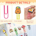 30 PCS Random Paper Clips Metal Paperclip Large Size Paper Clip Cute Bookmark Colorful Office Supplies Bookmark Clamp Desk Accessories Stationery for School Gifts for Christian
