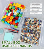 4-Pack Arts & Crafts Storage Boxes with Handles – Stackable, Portable Locking Containers for Board Games, Puzzles, Hobbies, Art Supplies, Documents & More, Fits 8.5" x 11" & A4 Papers