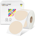 2 inch Dot Stickers Labels Circle Garage Sale Sticker 750Pcs Round Thermal Printer Stickers Printable Writable Price Labels for Yard Sale, Light Brown