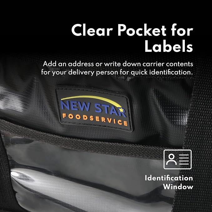 New Star Foodservice 1028683 Commercial Quality Insulated Food Delivery Bag Half-Size,(12" W x 11.5" H x 9.5" D)