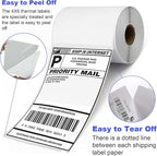 FungLam 100 Rolls 4x6 Direct Thermal Shipping Labels, 250 Labels Per Roll, 1" Core, Perforated, White Mailing Postage Shipping Label Compatible with Zebra 2844 ZP-450 ZP-500 ZP-505