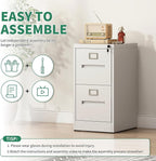 Metal File Cabinet with Drawer,Vertical File Cabinet with Lock for A4/Letter/Legal Size Files,Steel Filing Cabinets for Home Office,Assembly Required
