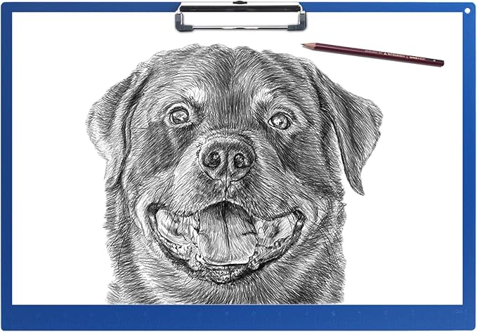 Acocony 11x17 Clipboard Landscape with Ruler Extra Large Clipboard Low Profile Clip 11 x 17 Clipping Board Plastic Blue Pack of 1